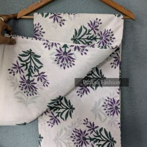 Tela de Algodón Estampada a Mano de Jaipur, Material de Algodón Orgánico Sostenible para Vestidos, Diseños Personalizados para Boutiques - Product Image 1