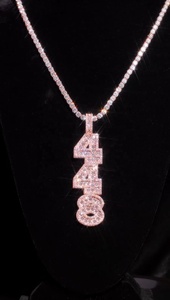 Colgante Personalizado de Plata 925 con Diamantes VVS, Número Vertical de 448 Dígitos, Estilo Hip Hop, Bañado en Rodio, Unisex, OEM, ODM, Directo de Fábrica - Product Image 3