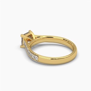 Anillo de compromiso de lujo con diamante cultivado en laboratorio de 1.78 CT TDW en oro amarillo de 14K, corte princesa, con diamante principal de 1.36 CT, ideal para fiestas. - Product Image 3