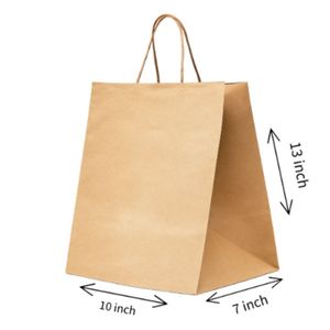 Bolsas de papel kraft marrón en oferta con asa retorcida de 10x7x13 pulgadas para refrigerios, regalos y artículos para fiestas a precio de mayoreo - Product Image 4