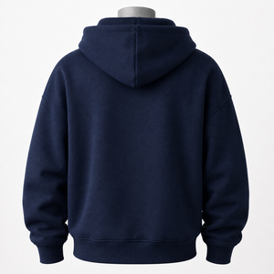 Wholesale Custom <b>Navy</b> Blue Full Zip Hoodie Casual Activewear Sweatshirt <b>Hoodies</b> Apparel - Product Image 4