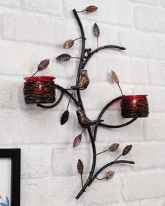 Mantel Magic Porte-bougie mural avec motif d'oiseaux et de feuilles 30x44cm pour la décoration de la maison - Product Image 5