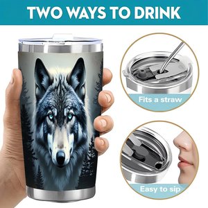 Gobelet isotherme en acier inoxydable 20 oz à double paroi, portable, pour boissons chaudes et froides - Product Image 5