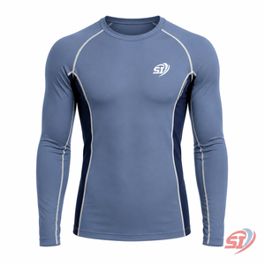 Haut de sport ajusté pour homme, personnalisé, à manches longues, anti-humidité - Product Image 1