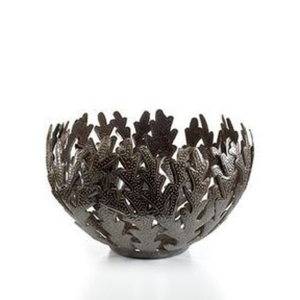 Bol de service pour aliments de forme ronde, de qualité supérieure, en métal, de couleur noire, avec une texture unique et des poignées dorées, au prix le plus bas - Product Image 4