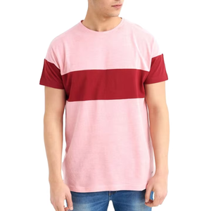 Camiseta Moderna y Elegante para Hombre, Diseño Color Block, Manga Corta, 100% Algodón, Transpirable, Verano, Casual, Corte Holgado, Cómoda - Product Image 6