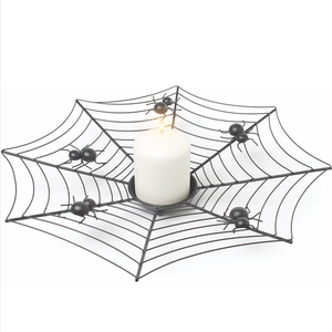 Candelabro de Alambre Metálico con Diseño de Telaraña y Tres Brazos para Decoración de Halloween - Product Image 4