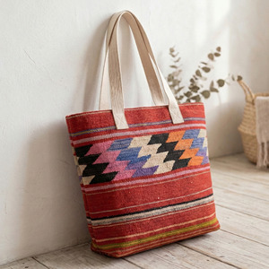 Bolso de Hombro Kilim de Gran Tamaño, Multicolor, Tejido a Mano, Elegante, para Oficina, Casual, para Ropa - Product Image 5