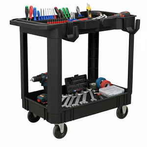Chariot utilitaire 32 pouces, capacité 500 lb, étanche, facile à assembler, chariot à outils en plastique à roulettes pour garage et atelier GAPGAR001 - Product Image 4