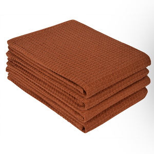 100% Cotton Yarn dyed <b>Waffle</b> Design Quick Dry Quick Absorb Dish <b>Towel</b> Multi-Purpose Soft Eco-Friendly Rust Kitchen <b>Towel</b> - Product Image 1