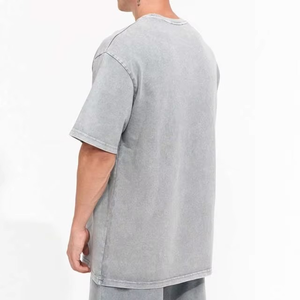 T-shirts Homme Personnalisés en Coton Lourd 100% Coton, Haute Qualité, Vierge, Délavé à l'Acide, Coupe Oversize, Effet Vintage, Été, Vente en Gros - Product Image 2