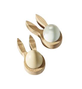 Bunny Shape Natural Wood Egg Storage <b>Rack</b> Handmade Wooden Egg Holder Tray for Kitchen Farmhouse and Home Decor - Product Image 1