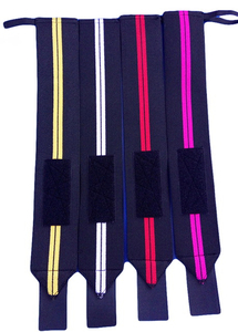 Adjustable Wrist Support Wraps <b>for</b> <b>Weight</b> Lifting Strength Training <b>Men</b> Black with Yellow Stripes Hook Loop Closure Non Slip - Product Image 4