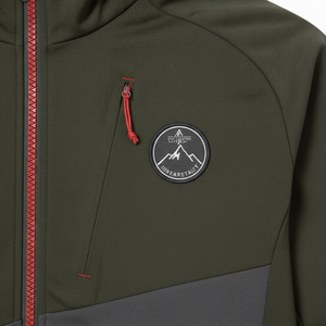 Veste polaire à capuche pour homme, couleur contrastée, fermeture éclair, coupe-vent, décontractée, pour l'automne - Product Image 5