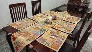 Coureur de travail kambadiya antique de style vintage Banjara lourd exclusif avec ensemble de 6 tapis Produit en vrac fait à la main - Product Image 5