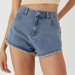 Shorts de mezclilla para mujer OEM, shorts de cintura alta, shorts de verano transpirables, ropa informal ligera, suministro de fábrica - Product Image 3