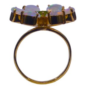 Wedding Wear 925 Sterling <b>Silver</b> Gold Plated Jewelry <b>Opal</b> Peridot Gemstone Women Wear Classic <b>Ring</b> - Product Image 2