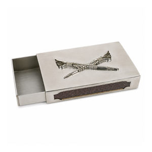 Porta-Quemadores de Metal Plateado con Diseño de Escoba Cruzada, Estuche Decorativo para Quemadores, Accesorio de Decoración de Lujo para el Hogar, para Velas y Chimeneas - Product Image 1