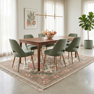 Modern Vintage Oushak Area <b>Rug</b> Hand Knotted Wool Carpet Abstract Pattern Fringe Floor Mat for Living Room Bedroom - Product Image 4