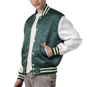 Men's Silk Casual Jacket with Stand Collar Breathable Eco-Friendly Fabric <b>Covered</b> <b>Button</b> Closure Modern Fashion Winter Jacket - Product Image 1