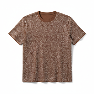 Camiseta Personalizada para Hombre, 100% Algodón, Estampada, Corte Holgado, Manga Corta, Precio Bajo, Transpirable, Ligera, con Pedrería - Product Image 1