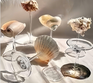 โรงงานผลิตแก้วไวน์เปลือกหอยรักษ์โลก งานแฮนด์เมด ของตกแต่งบ้านงานแต่ง ขายส่ง - Product Image 1