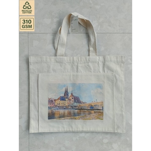 Bolsa de Playa de Algodón Sin Laminar de 10 Onzas, 50x40x20 cm, con Logotipo Personalizado, Venta al Por Mayor, OEM, Marca Privada, Modelo SNCH232 - Product Image 3