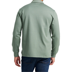 เสื้อสเวตเชิ้ตแขนยาวปักโลโก้ผู้ชาย สไตล์โปโล สำหรับฤดูใบไม้ผลิและฤดูใบไม้ร่วง แบบยูนิเซ็กส์ ทรงโอเวอร์ไซส์ สไตล์วินเทจ ล้างสีแบบแอซิดวอช  แบบเรียบๆ ไม่มีลาย - Product Image 5