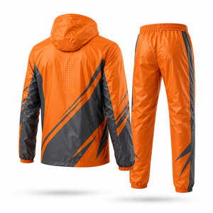 Custom <b>Waterproof</b> Hooded Rain Suit Windproof Jacket & Pants <b>Set</b> Lightweight Outdoor Rainwear for Hiking Camping Fishing & Travel - Product Image 3