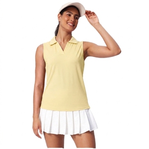 Women Sleeveless Golf Polo Shirt Quick Dry Moisture Wicking <b>Athletic</b> Apparel Custom Logo Tank Tops - Product Image 5