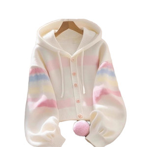 เสื้อคลุมคาร์ดิแกนไหมพรมสีขาวทรงหลวมสไตล์ลำลองสำหรับผู้หญิง คุณภาพสูง พร้อมคุณสมบัติป้องกันขนร่วง เหมาะสำหรับสวมใส่ในฤดูหนาว ให้ความอบอุ่นสบาย มีกระเป๋าด้านหน้า - Product Image 2