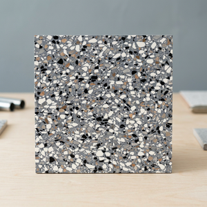 Terazzo Carrelage de sol en terrazzo noir blanc 300x300mm Design époxy mat bon marché - Product Image 4