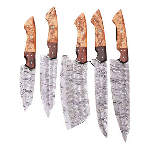 Damascus Chef <b>Knives</b> <b>Set</b> Handmade High Quality Sustainable Durable Kitchen Equipment with Unique Design Low MOQ - Product Image 1