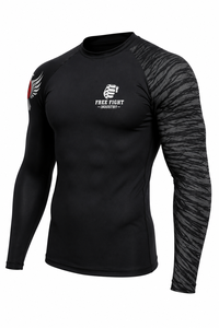 Rashguard à manches longues pour homme Free Fight Industry, noir, séchage rapide, respirant, écologique, UPF50+, antibactérien, entraînement MMA BJJ - Product Image 4