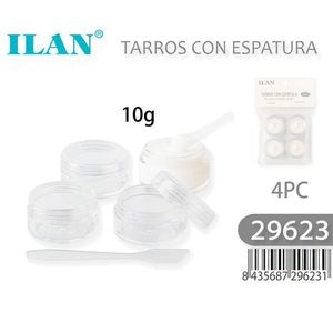 Tarros Cosméticos Ilan con Espátula 10g 4 Piezas Almacenamiento de Maquillaje - Product Image 3