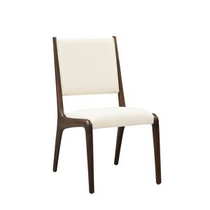 เก้าอี้ทานอาหารแบบมีพนักแขนหุ้มเบาะไม้สักเกรดเชิงพาณิชย์ ดีไซน์ทันสมัยสวยงาม เหมาะสำหรับโครงการเฟอร์นิเจอร์ร้านอาหาร โรงแรม และคาเฟ่ - Product Image 1