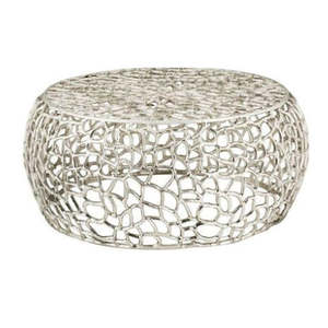 Table basse de salon de style vintage plaquée or, grande forme ronde, accessoires de mobilier, vente chaude - Product Image 6