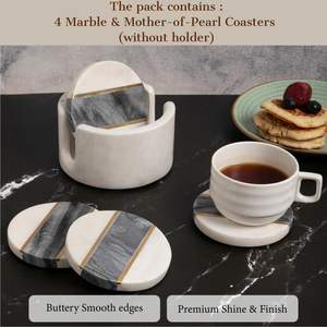 Posavasos de Mármol con Incrustaciones de Latón Grueso, Posavasos para Tazas de Café y Bebidas Calientes, Artículos Decorativos para la Decoración del Hogar - Product Image 2