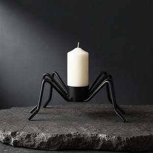 <b>Black</b> Iron Spider <b>Candle</b> Stand 13cm Home Decoration Durable <b>Metal</b> <b>Holder</b> - Product Image 4