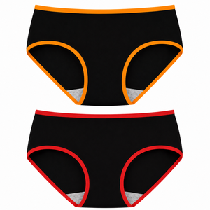 Lot de 5 culottes hipster taille mi-haute pour femme, noires, sans couture, en nylon respirant, couleur unie, style basique, lavables en machine - Product Image 3