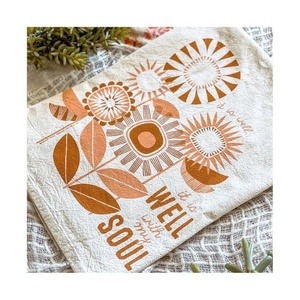 มันดีกับจิตวิญญาณของฉันปักดอกไม้พิมพ์จีนชุดน้ําชาผ้าฝ้ายเสิร์ฟชุดผ้าเช็ดตัวและอุปกรณ์เสริมผ้าเช็ดปากสําหรับจาน - Product Image 1