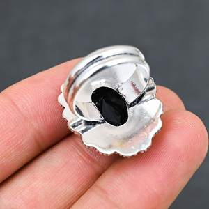 Anillo de Plata de Ley 925 con Topacio Azul de Londres Creado en Laboratorio, Hermoso Anillo con Piedra en Forma de Pera, Hecho a Mano con Turquesa, para Boda - Product Image 3