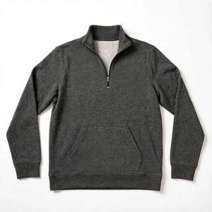Sudadera Gris Oscuro de Media Cremallera para Mujer, Ajuste Regular, Manga Larga, Premium, Unisex, con Bolsillo Canguro, Oversize - Product Image 6