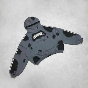 บริการ OEM คุณภาพสูง เสื้อฮู้ดดี้ผู้ชายสำหรับฤดูหนาว ระบายอากาศได้ดี ดีไซน์เท่ห์ ลุคสุดชิค ล้างสีแบบแอซิดวอช - Product Image 2