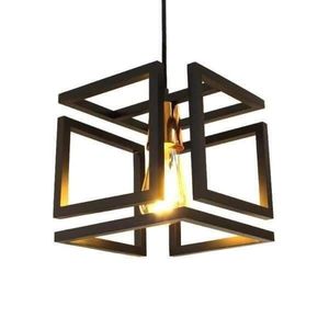 Suspension carrée en tissu noir E27 LED 3500K Blanc chaud 50000 heures d'autonomie Contrôle par interrupteur Hauteur réglable Ra90 CRI - Product Image 3