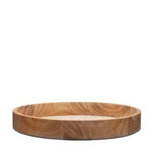 Plateau rond en bois naturel, plateau de service rustique artisanal pour la cuisine, la table à manger, la table basse, le petit-déjeuner et la maison au quotidien - Product Image 3