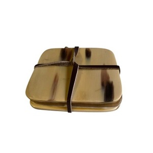 Hand Made Design Horn Coaster Buffalo horn Coaster Tea Coaster Place Mats Natural Square Horn Coaster At factory Wholesale Price - Product Image 3