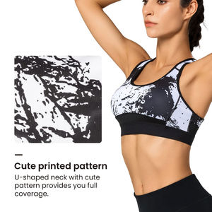 Custom Women Brassiere Sublimation Front Logo High Support Seamless 100% Polyester Breathable Eco-Friendly <b>Removable</b> <b>Pads</b> Yoga - Product Image 4