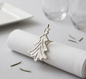 Boucles de serviette en forme de flocon de neige doré métallique en gros pour la décoration de mariages de luxe, la restauration et les fêtes, anneau de serviette doré de luxe pour Noël - Product Image 5