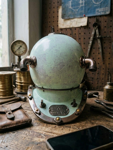 Casco de Buceo Marítimo Mark V, Réplica Decorativa Steampunk Vintage, Coleccionable Náutico Antiguo, Casco Marítimo para Exhibición en el Hogar - Product Image 3
